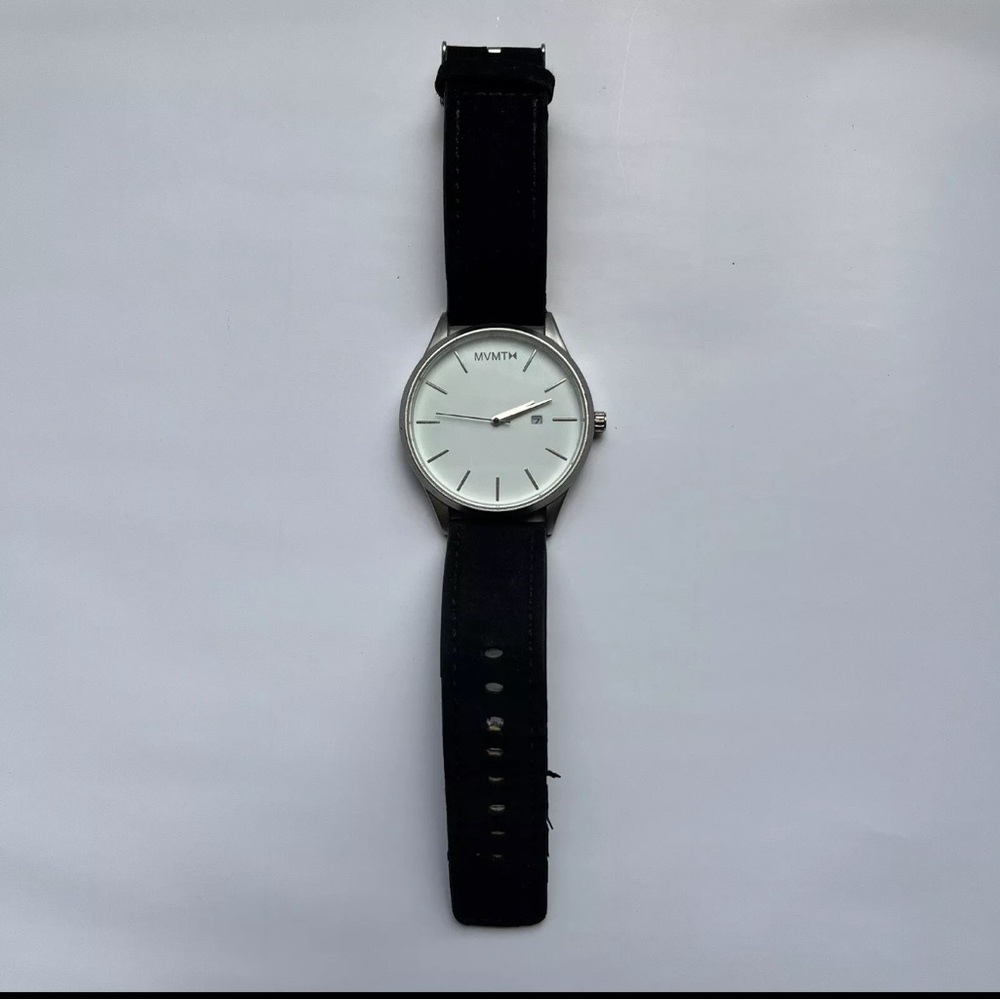 MVMT Watch Element Black Leather Band